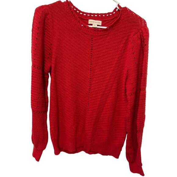 Knox Rose Sweaters - ❤️ Knox Rose Red Open Knit Sweater – Women’s M Boho Cottagecore Fall